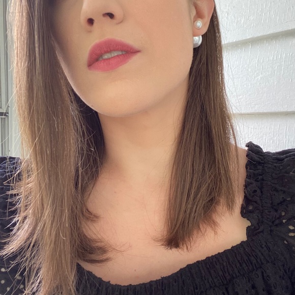 "Penelope" Earrings || White Pearl Statement - Picture 7 of 11